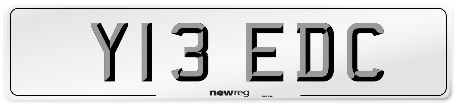 Y13 EDC Number Plate from New Reg